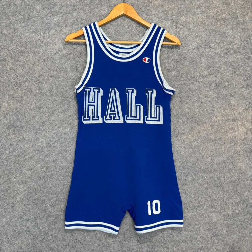 Vintage Champion Wrestling Bib‎ Jersey Adult Large Hall #10 Team Issued 80s USA